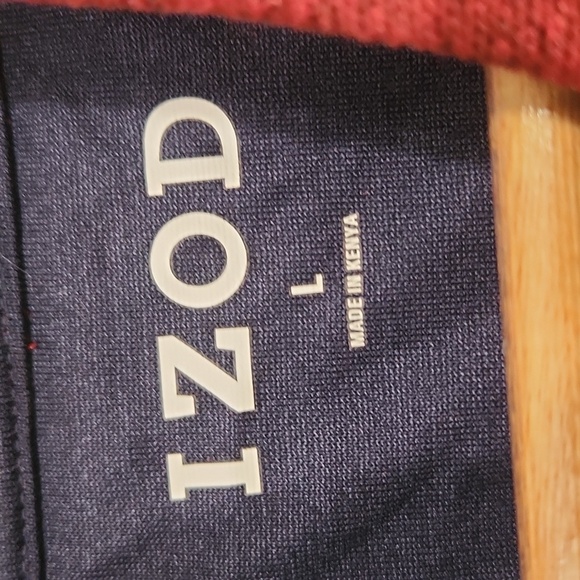 NWT! Izod Red Quarter-Zip Pullover Men's - Picture 3 of 5